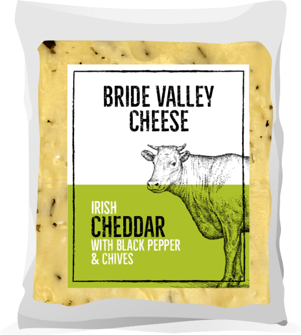 Bride Valley Cheese - Irish Cheddar with Black Pepper & Chives
