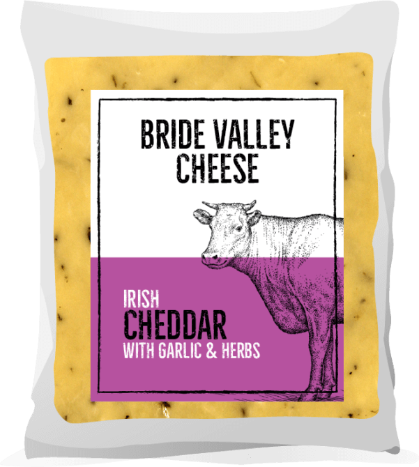 Bride Valley Cheese - Irish Cheddar with Garlic & Herbs